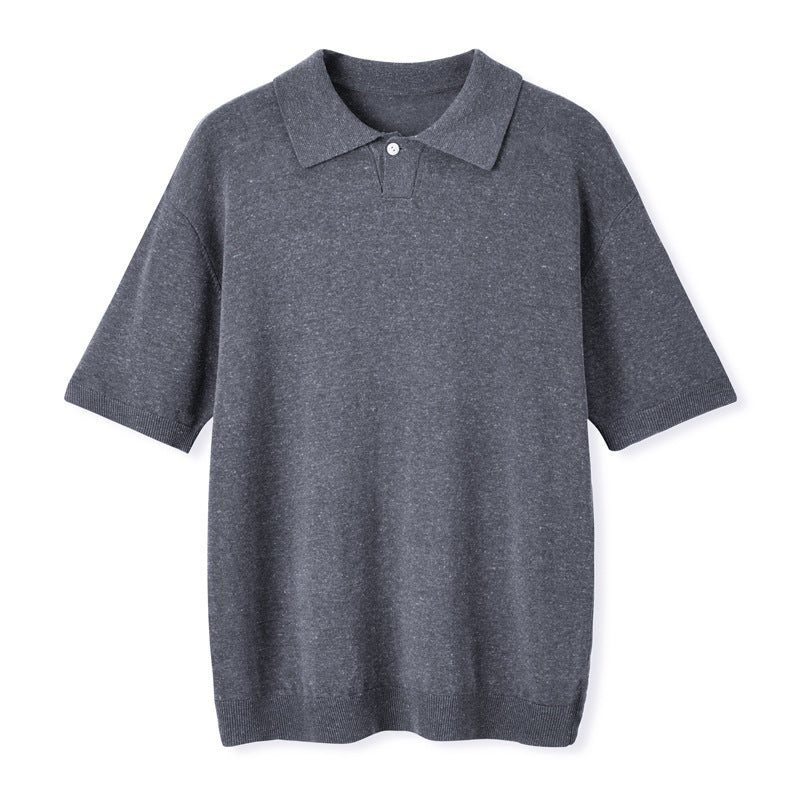 Mens Knitted Soft Polo Shirt