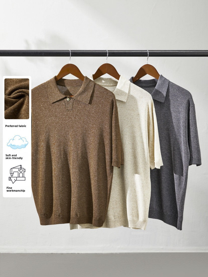 Mens Knitted Soft Polo Shirt