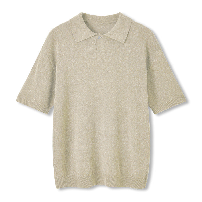 Mens Knitted Soft Polo Shirt
