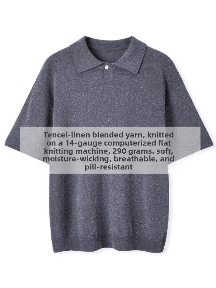 Mens Knitted Soft Polo Shirt