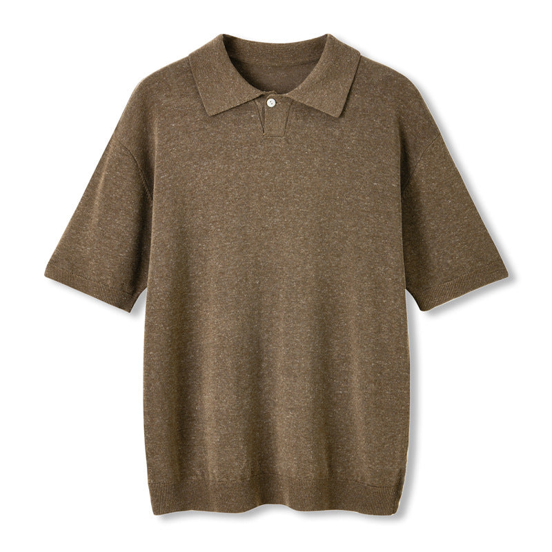 Mens Knitted Soft Polo Shirt