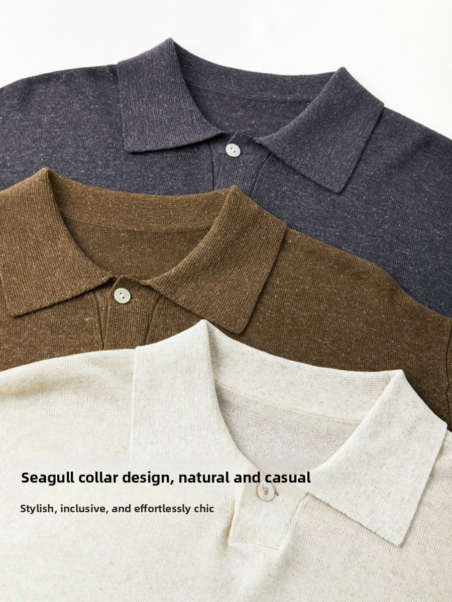 Mens Knitted Soft Polo Shirt